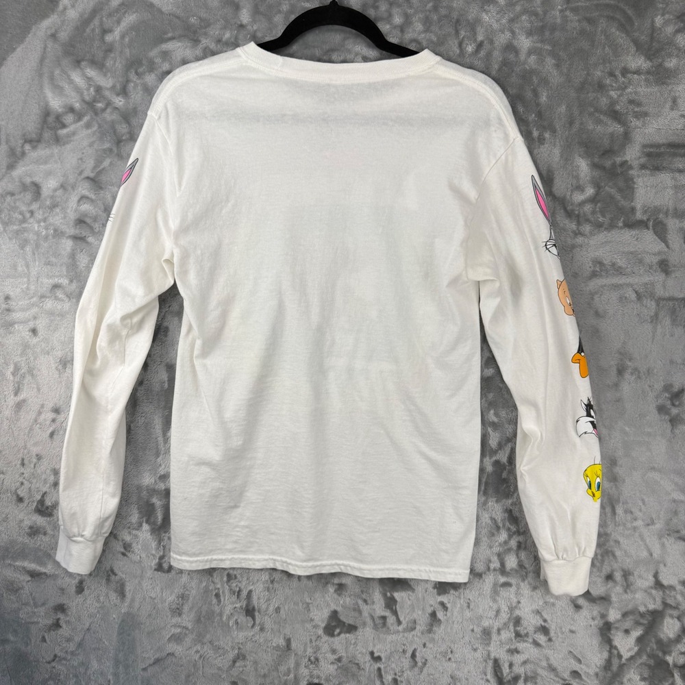 Looney Tunes Long Sleeve Graphic T-Shirt White Rainbow Characters Mens Small S - Picture 2 of 14